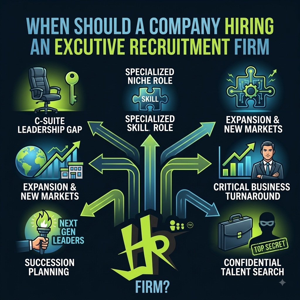 When should a company hire an executive recruitment search firm?